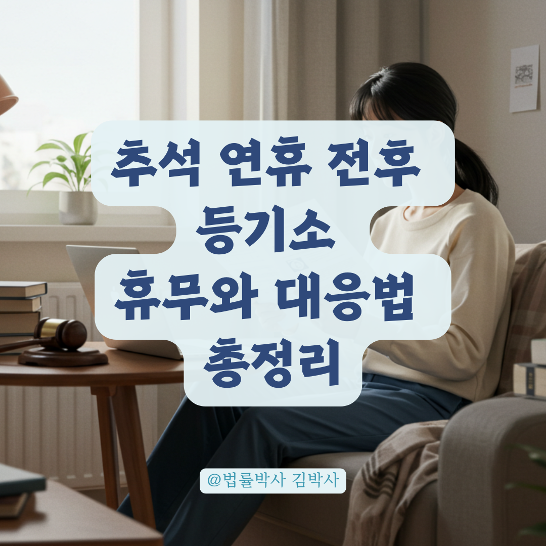 추석 연휴 전후, 지방법원 등기 대응 시 놓치기 쉬운 핵심 체크리스트.
