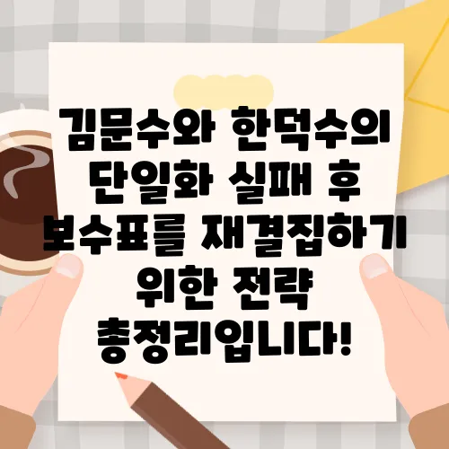 김문수와 한덕수의 단일화 실패 후 보수표를 재결집하기 위한 전략 총정리입니다!