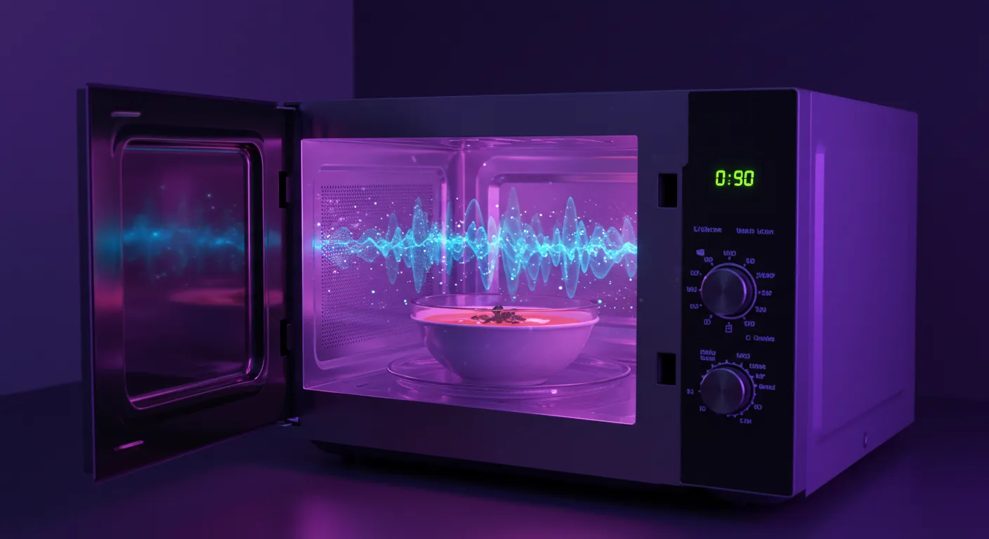 전자레이지가 요리하는 모습