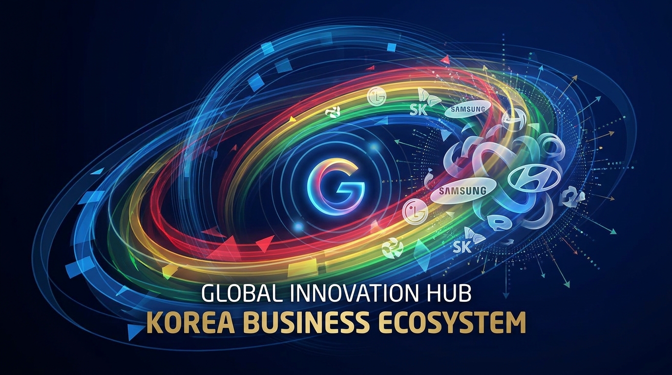 구글 생태계 안에서 협력하는 한국 테크 기업들의 상징도