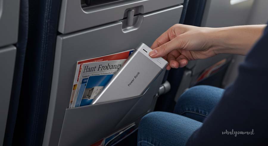 보조배터리는 앞 포켓이나 몸에 지녀야 함