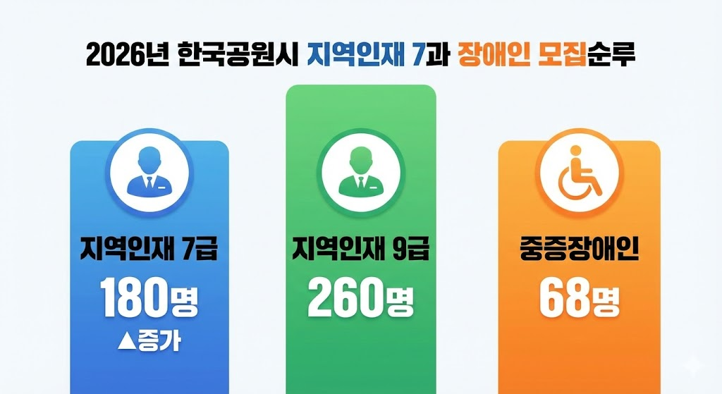 2026년 지역인재 7급 9급 및 장애인 채용 인원 통계