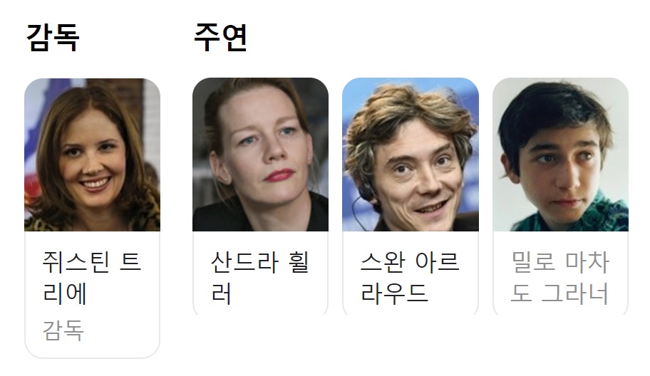 추락의 해부 출연진 등장인물