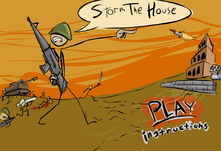 스톰더하우스-플래시게임-메인-화면