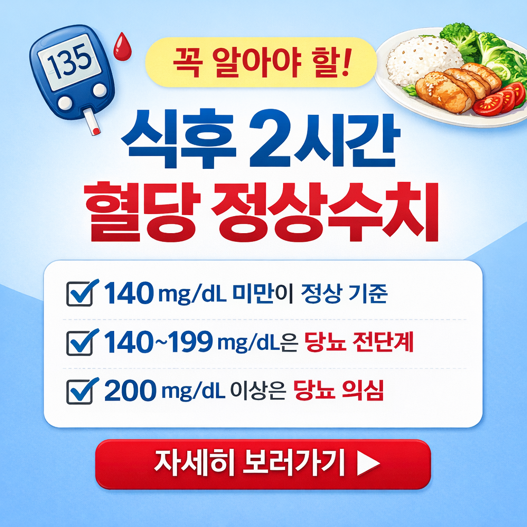 식후 2시간 혈당 정상수치