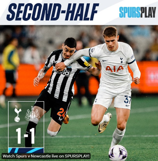 토트넘 vs 뉴캐슬 동점