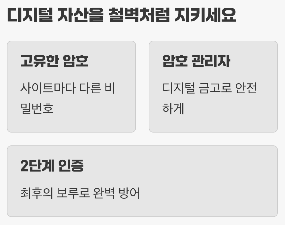 디지털 자산을 철벽처럼 지키세요