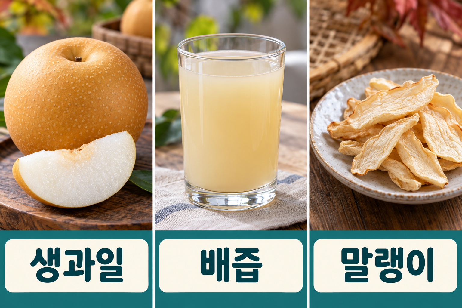 생배&middot;배즙&middot;배말랭이의 세 가지 먹는 형태