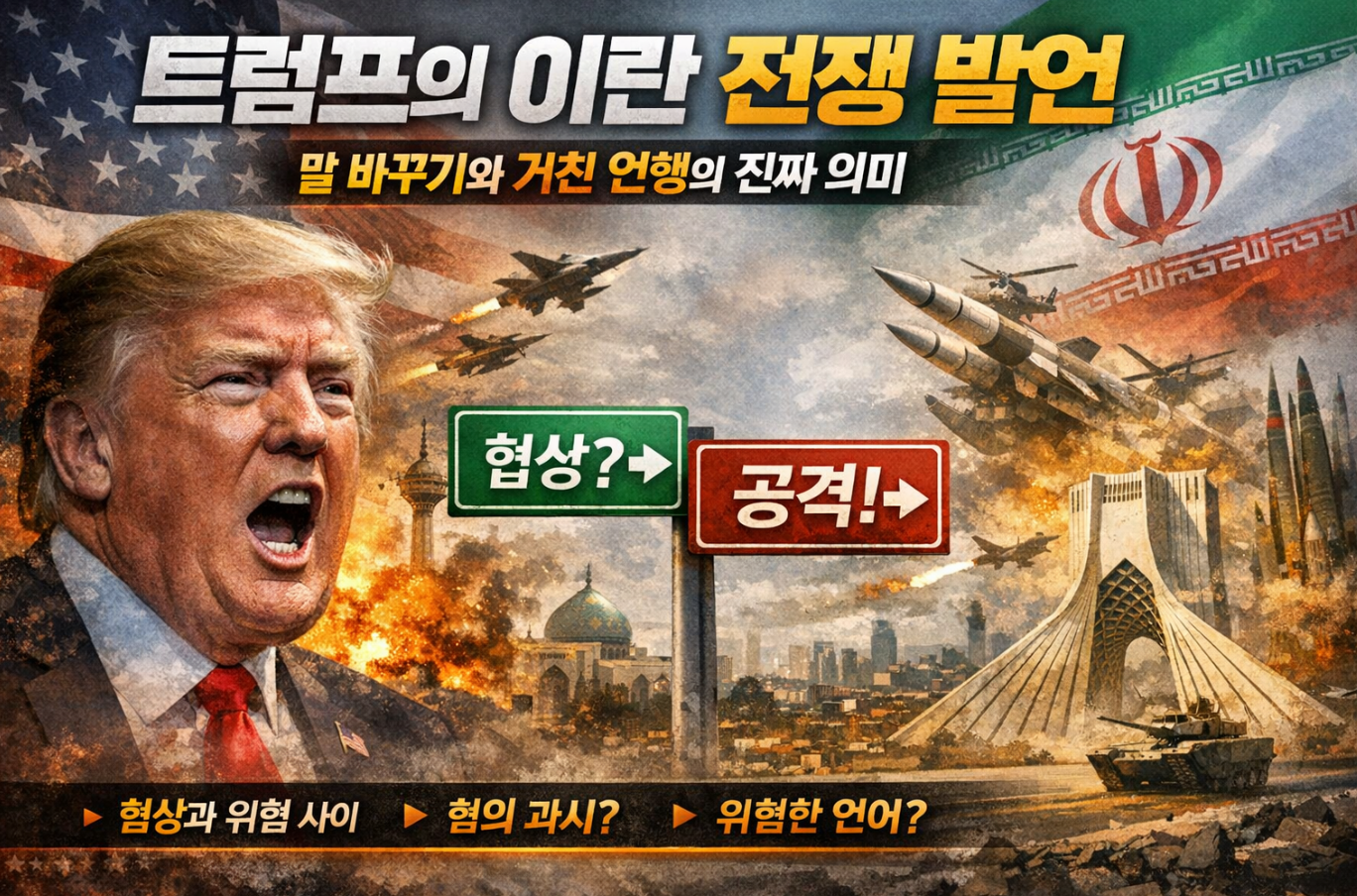 트럼프 이란 전쟁 막말과 위협, 왜 이렇게 오락가락하나, 심리 분석