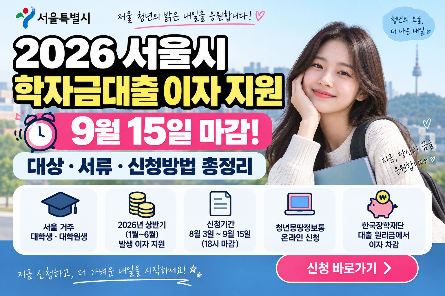 2026 서울시 학자금대출 이자 지원 신청방법