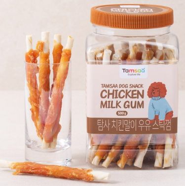 탐사 치킨말이 우유 스틱껌