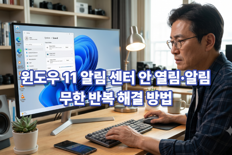 윈도우 11 알림 센터가 열리지 않거나 알림 팝업이 반복될 때 해결하는 방법