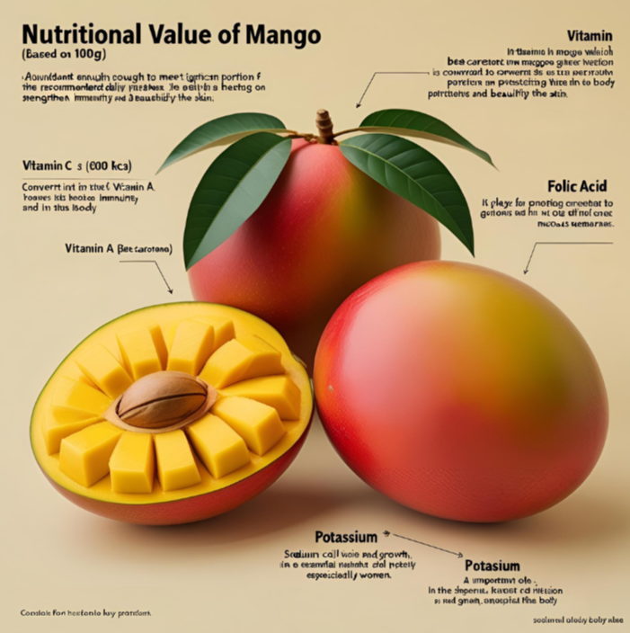alt="망고의 영양 성분(100g 기준)"
