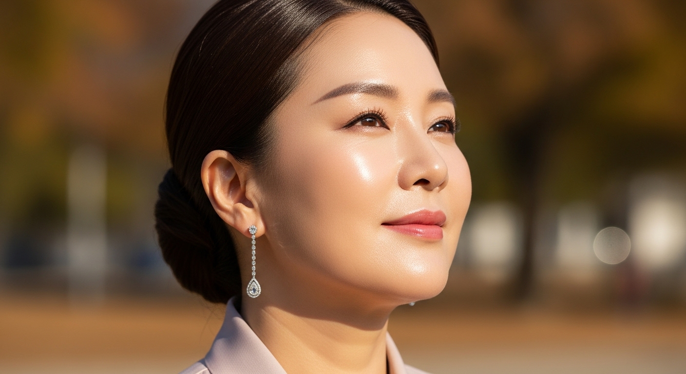 멋스러운 액세서리를 하고 있는 여인