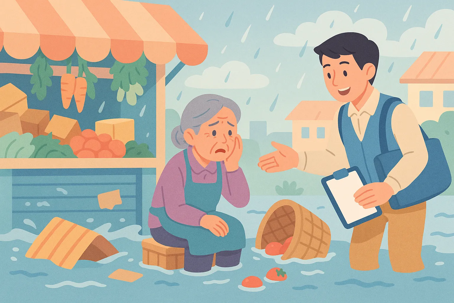 폭우피해 전통시장 정부 긴급지원