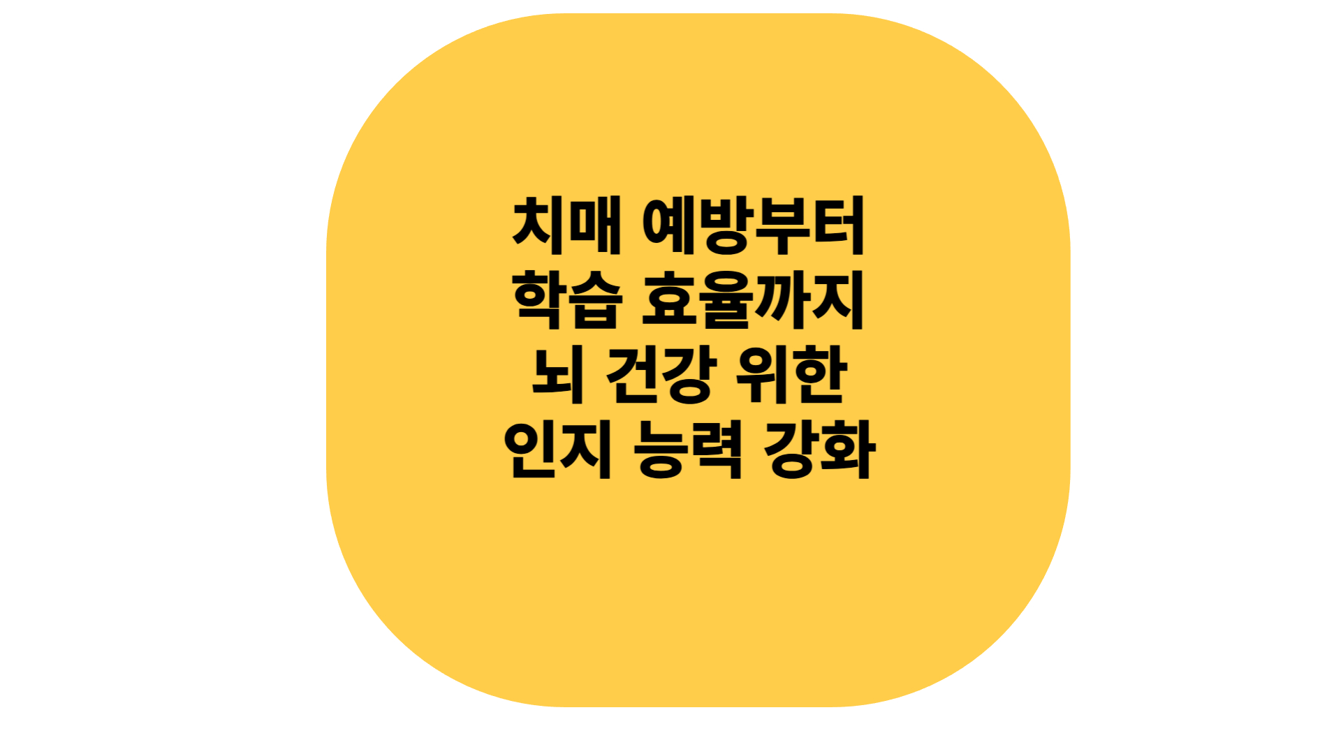 치매 예방부터 학습 효율까지 뇌 건강을 위한 인지능력방법