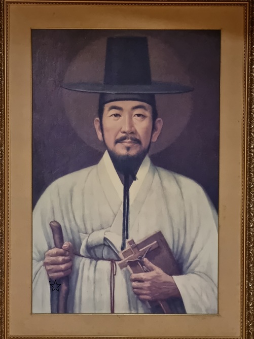 성 김성우 안토니오 (이 그림은 구산성지 성당 안 출입구 앞에 있습니다.)