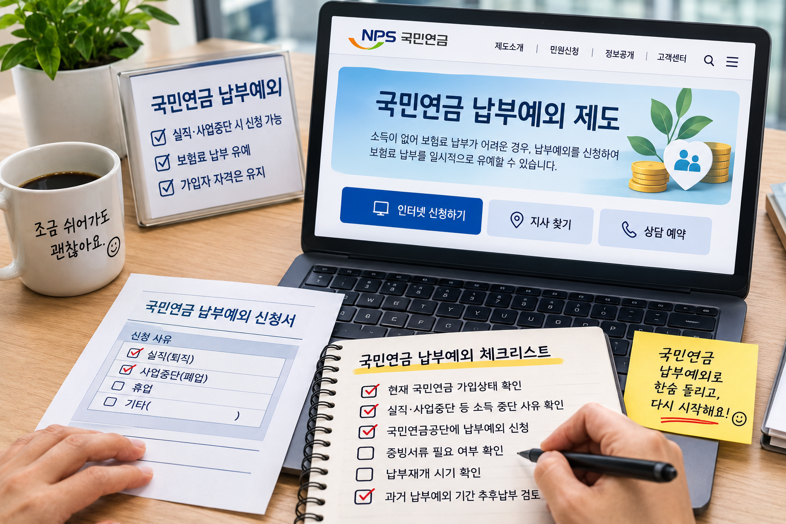 국민연금 납부예외 안내 데스크