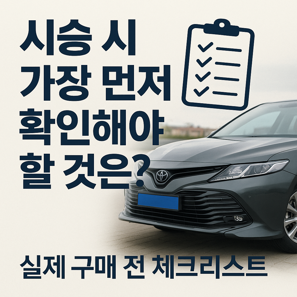 시승 시 가장 먼저 확인해야 할 것은