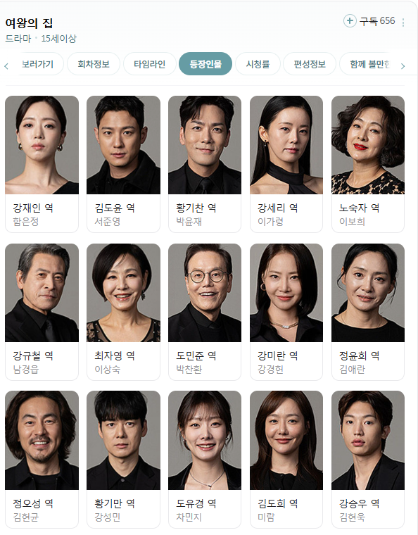 여왕의 집 등장인물 정리