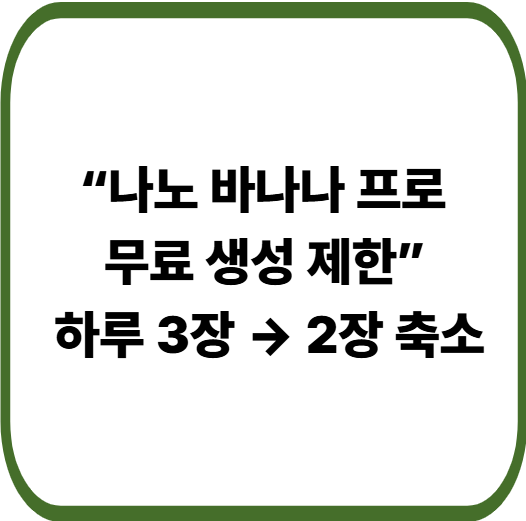 나노 바나나 프로 무료 생성 한도 축소 배경