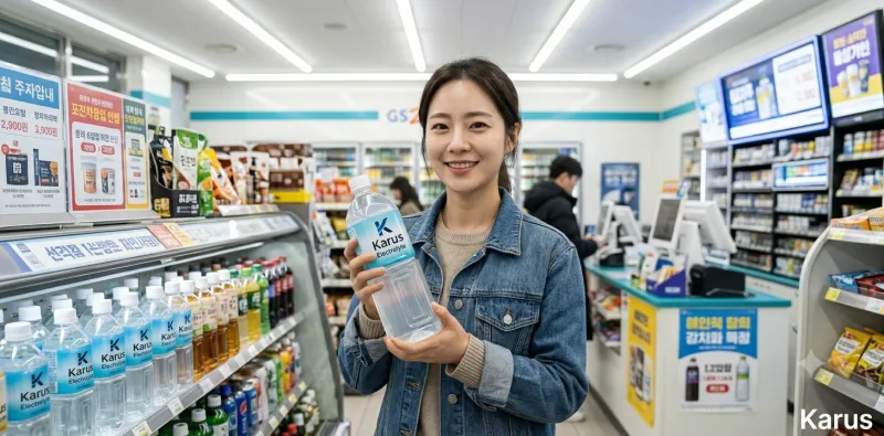 장운동 멈춤을 방지하기 위해 집안 거실을 가볍게 천천히 걸어 다니는 모습