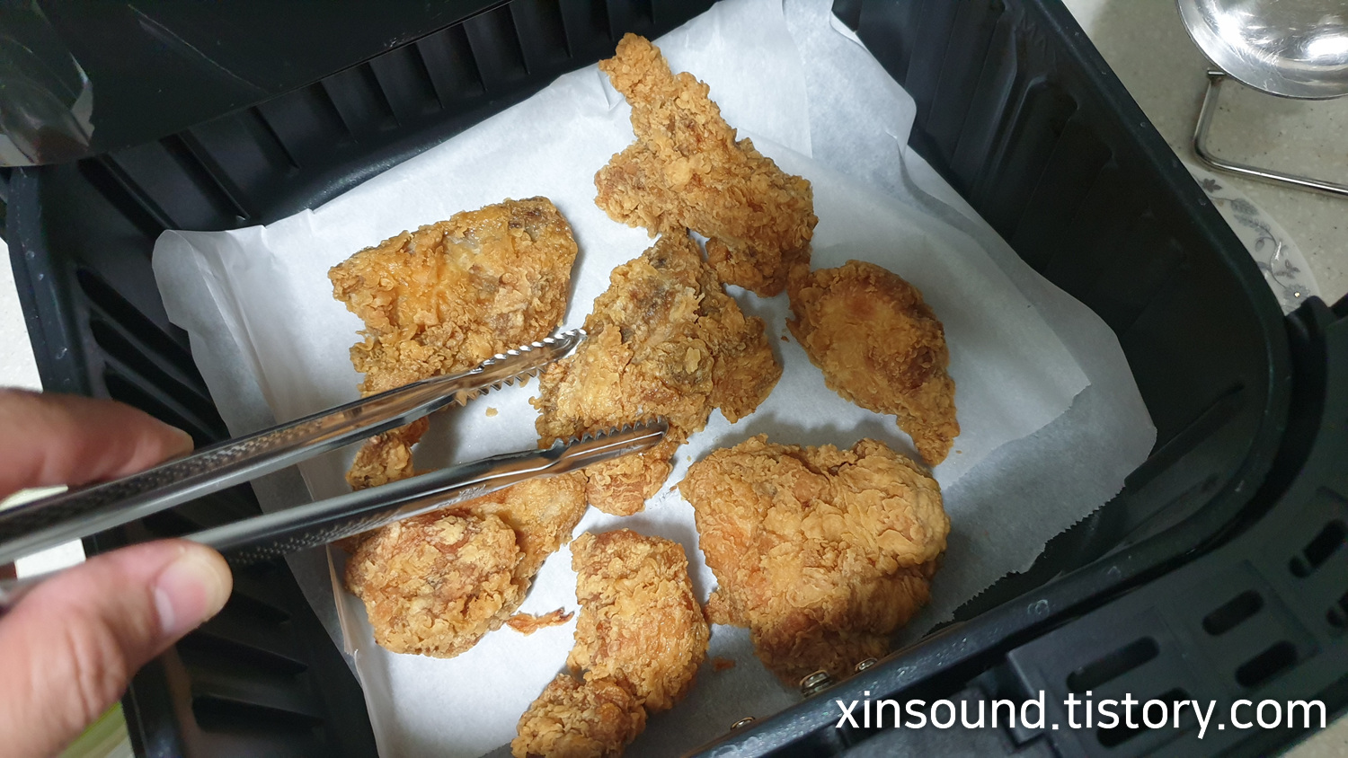 에어프라이기 치킨 데우기