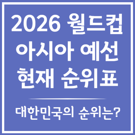 2025 북중미 월드컵 아시아 예선 순위표