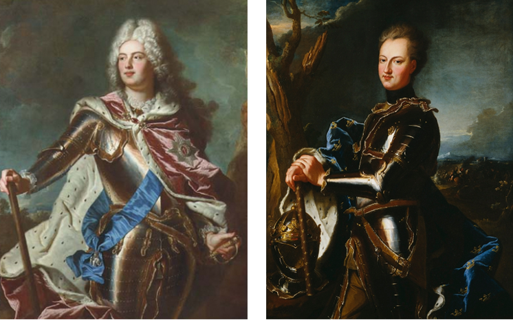 폴란드 왕 아우구스트3세와 스웨덴 왕 칼12세 초상화