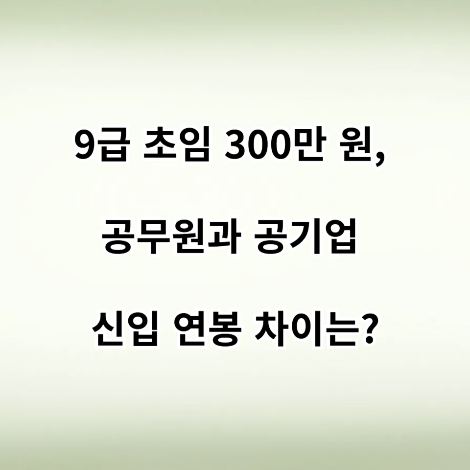9급 공무원 vs 공기업 연봉차이