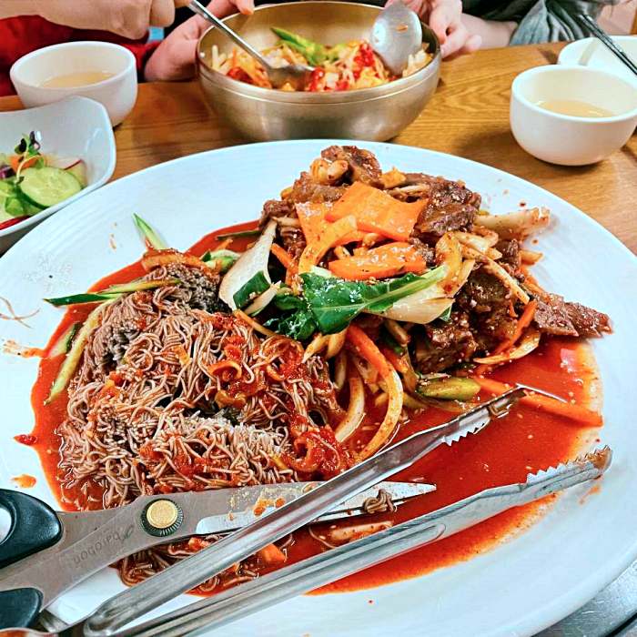 나혼산, 나혼자 산다 목포 산낙지 한 마리 통째, 매콤한 소갈비 비빔 냉면 맛집