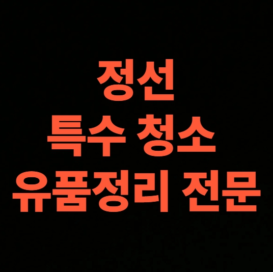 정선 고독사청소 업체