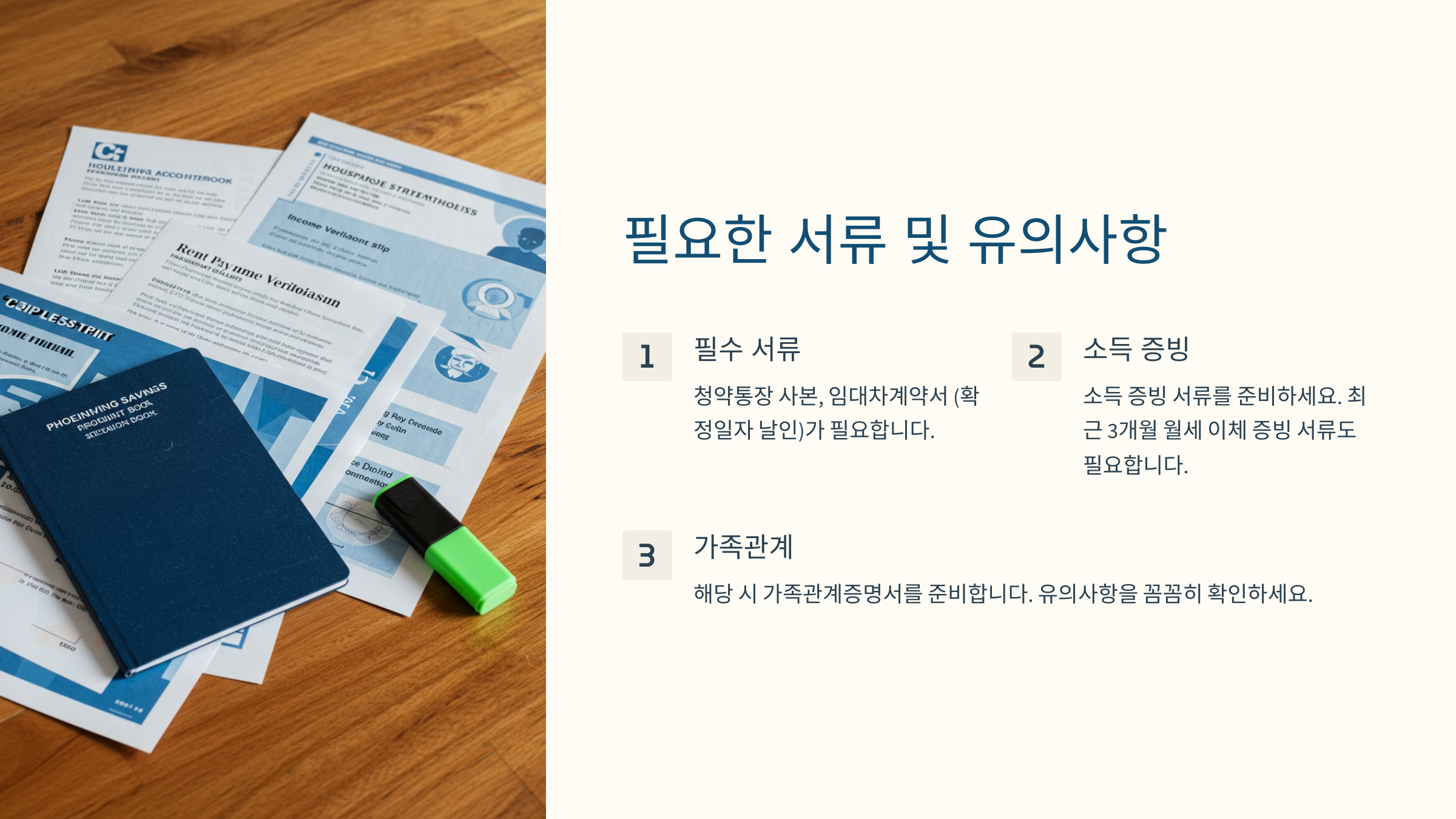 필요한 서류 및 유의사항