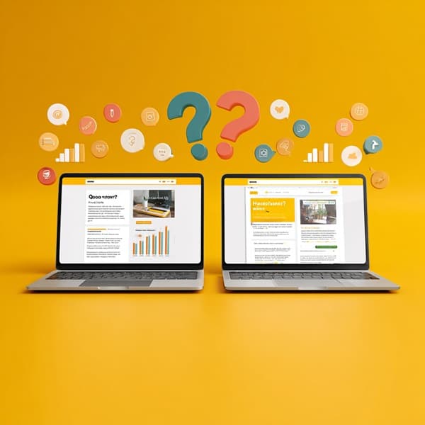 두 가지 블로그 제목 스타일을 비교하는 A/B 테스팅 이미지