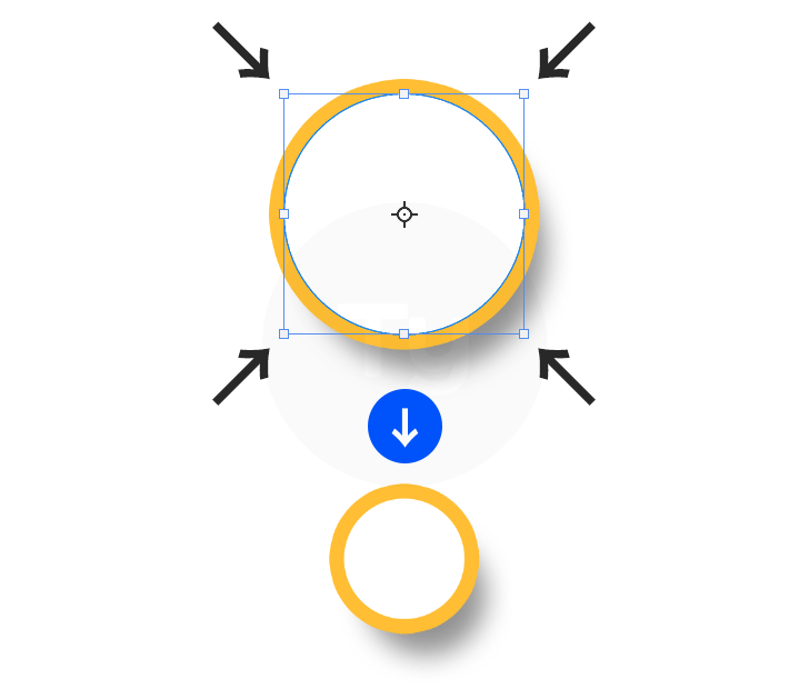 원 모양 크기 줄이기