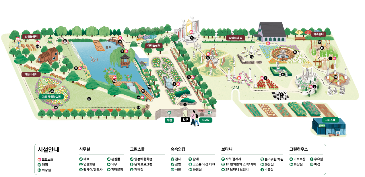 벽초지 수목원 안내도 사진