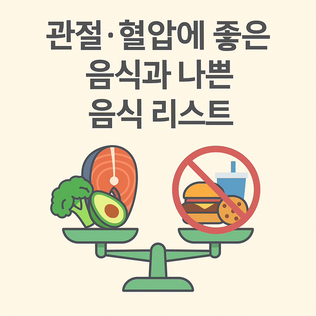 관절·혈압에 좋은 음식과 나쁜 음식 리스트