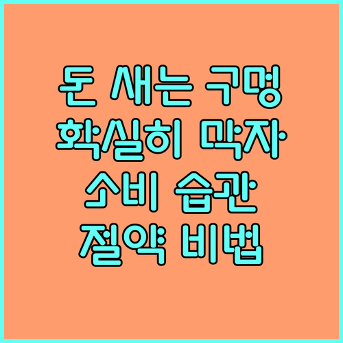 새는 돈 막는 법, 현명한 소비 습관