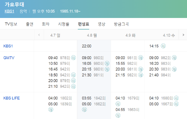 가요무대 다시보기