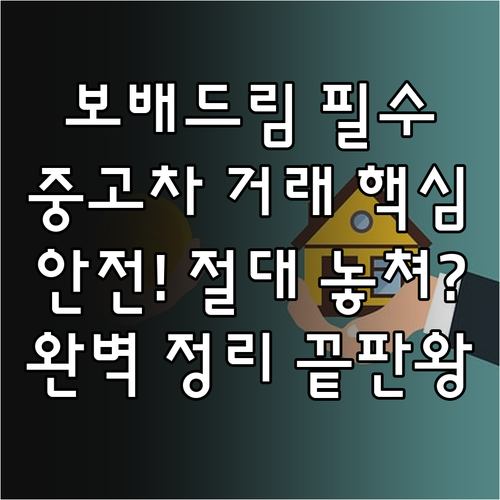 보배드림 중고차 거래와 커뮤니티 안전..