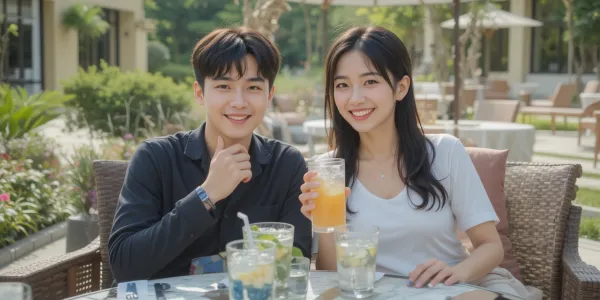 하이원리조트에서 휴식을 취하는 커플