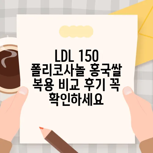 LDL 150 폴리코사놀 홍국쌀 복용 비교 후기 꼭 확인하세요