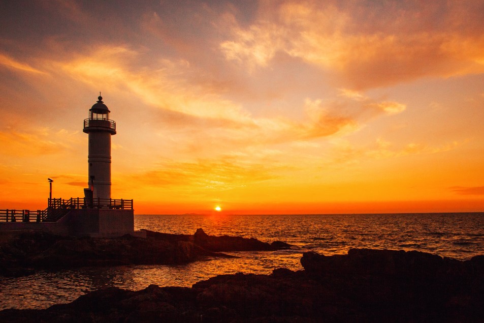 백수해안도로 노을