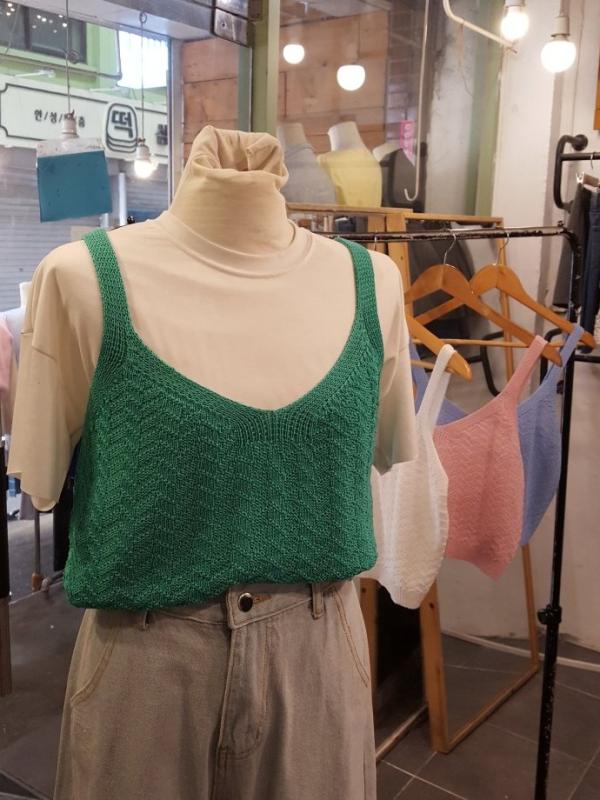 마카롱 여름 데일리 니트 뷔스티에