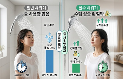 일반샤워기 와 절수샤워기 비교
