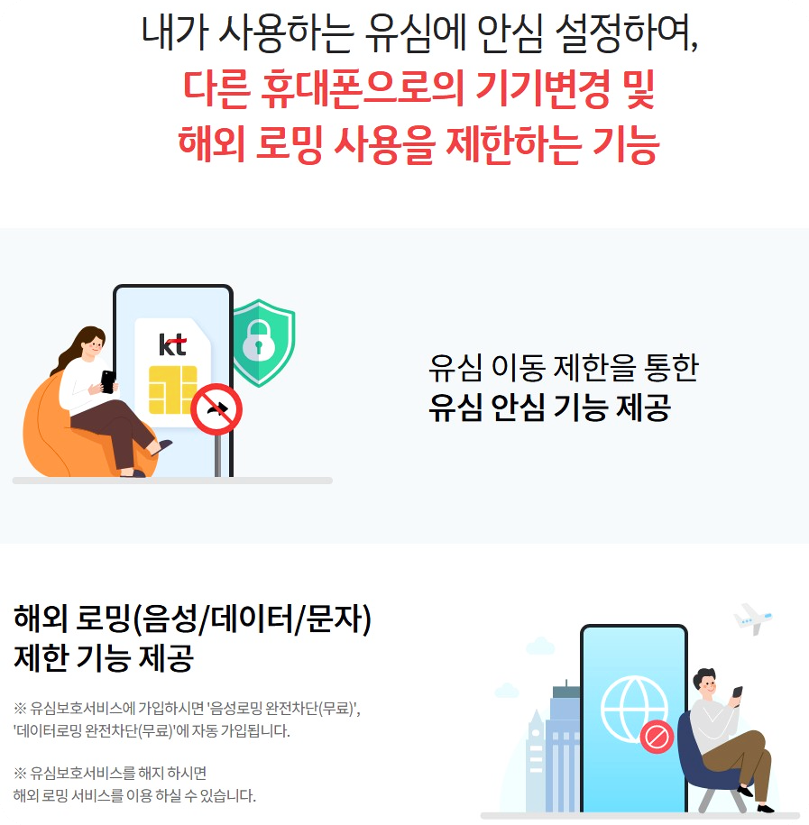 KT 유심보호서비스 내용 설명 이미지