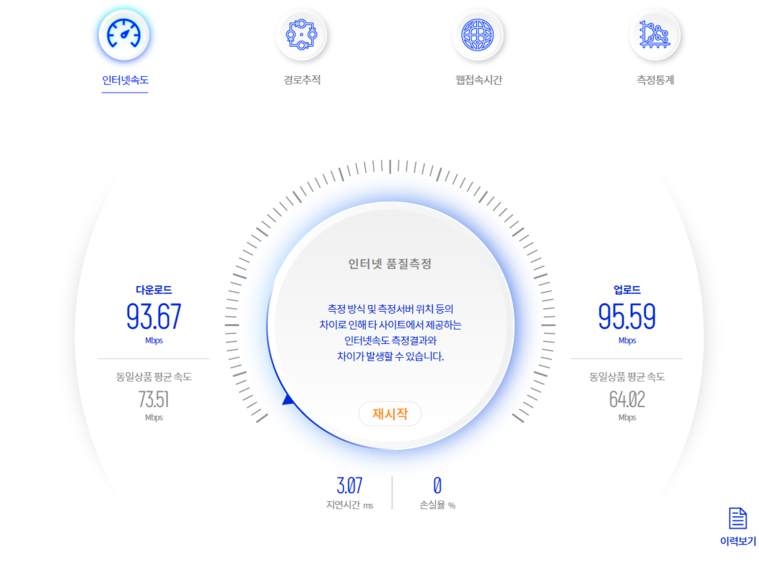 인터넷 속도측정