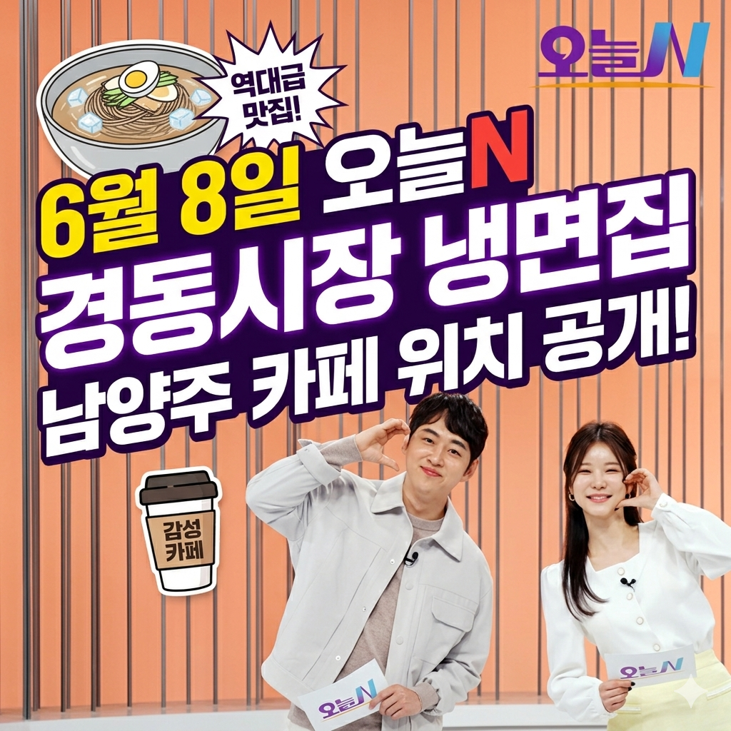 [오늘N 6월 8일] 경동시장 맛집(안동집&middot;포천메밀냉면)부터 남양주 감성카페&middot;홍천 치유동산까지 촬영지 위치정보 관련사진