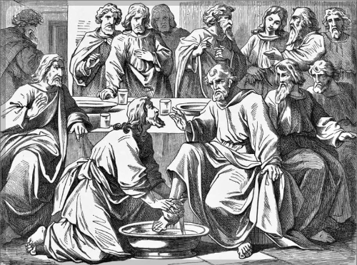 세족식을 행하시는 예수님