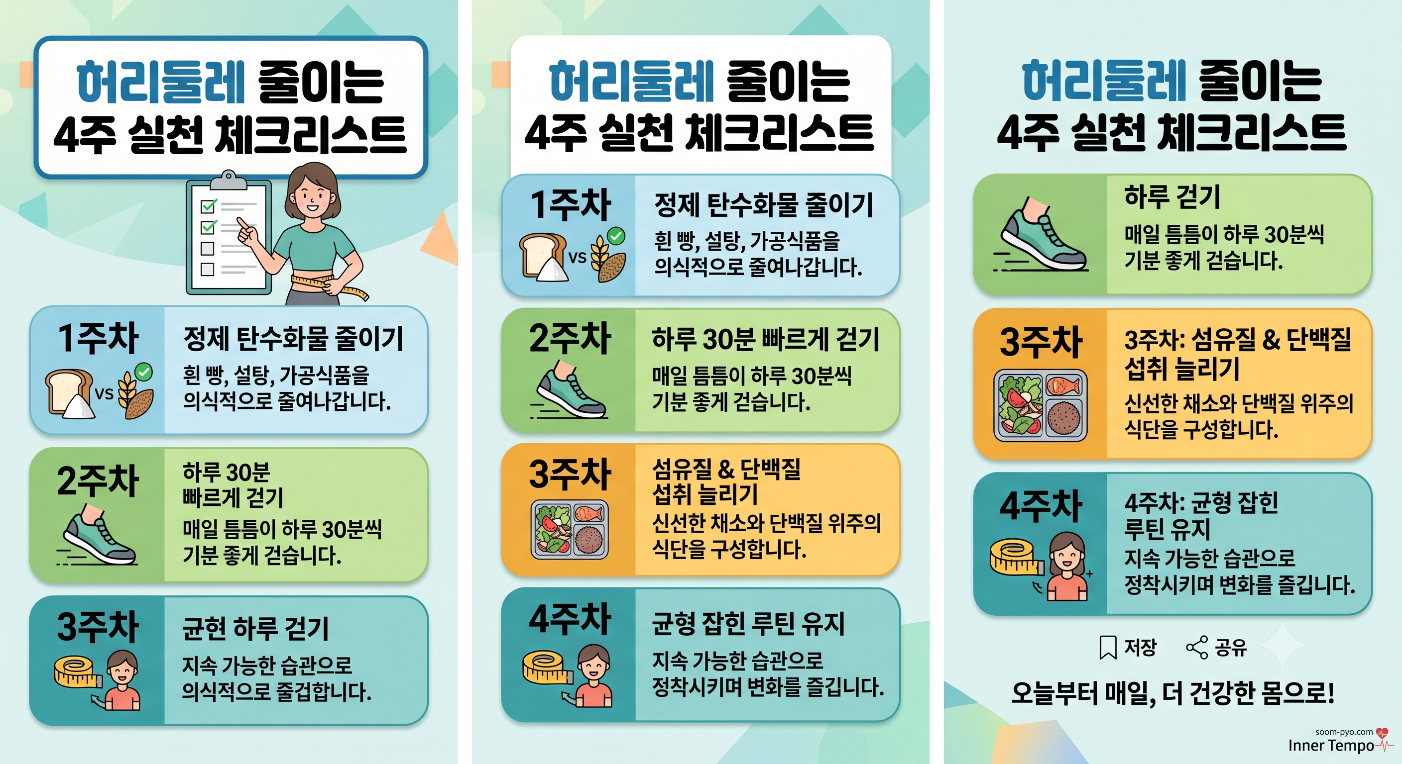 허리둘레 줄이는 4주 체크리스트